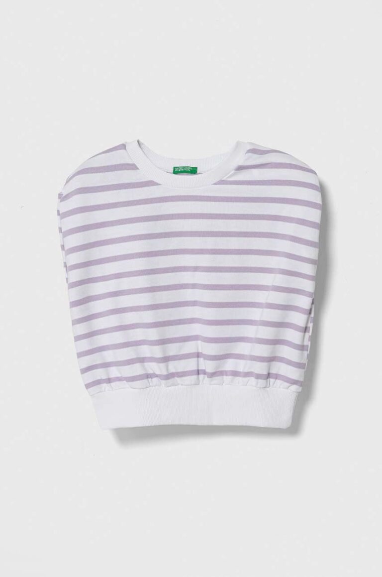 United Colors of Benetton top din bumbac pentru copii culoarea violet