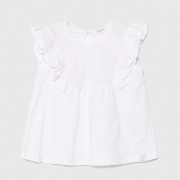 United Colors of Benetton tricou bebe culoarea alb