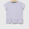 United Colors of Benetton tricou copii culoarea violet