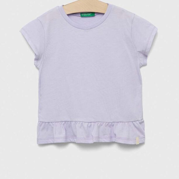 United Colors of Benetton tricou copii culoarea violet