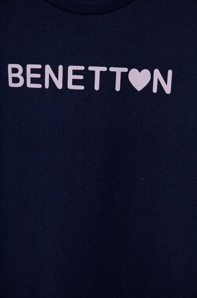 United Colors of Benetton tricou de bumbac pentru copii culoarea albastru marin preţ