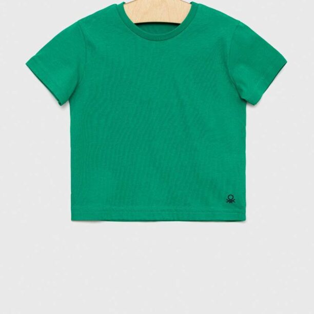 United Colors of Benetton tricou de bumbac pentru copii culoarea verde