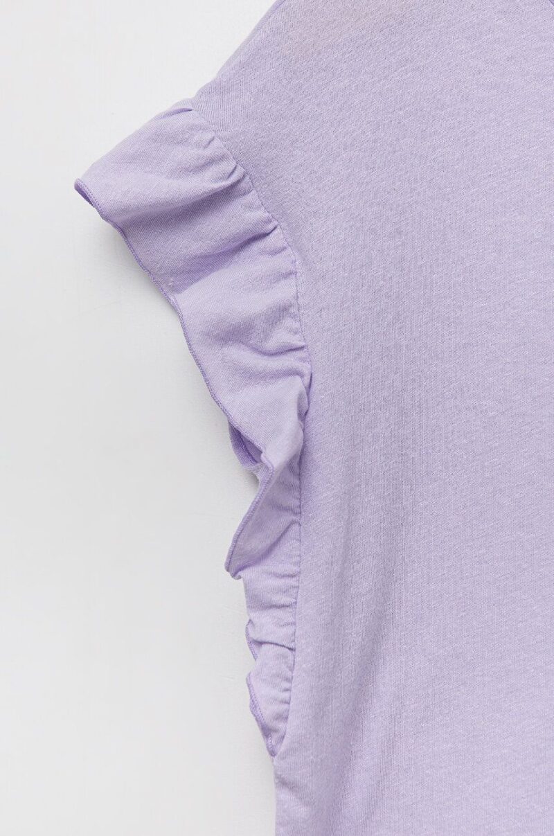 United Colors of Benetton tricou din amestec de in culoarea violet preţ