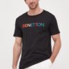 United Colors of Benetton tricou din bumbac culoarea negru