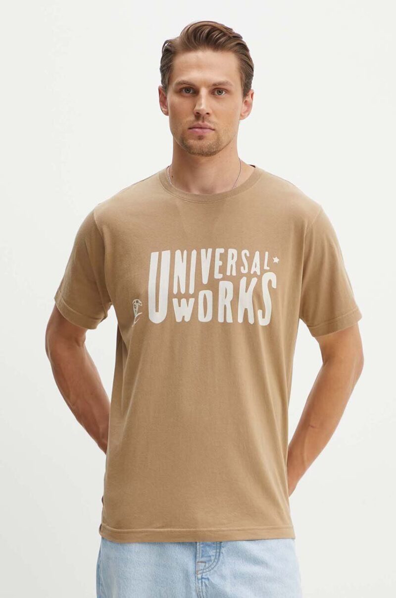 Universal Works tricou din bumbac MYSTERY TRAIN PRINT TEE bărbați