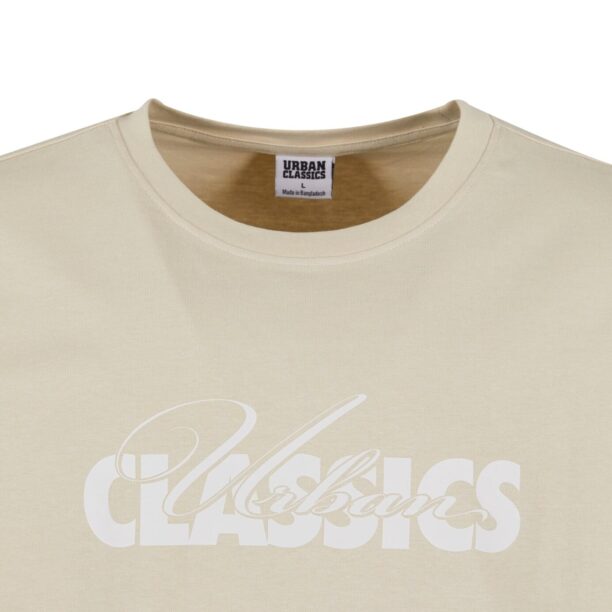 Urban Classics Tricou 'Cursive Bold'  maro cămilă / alb preţ