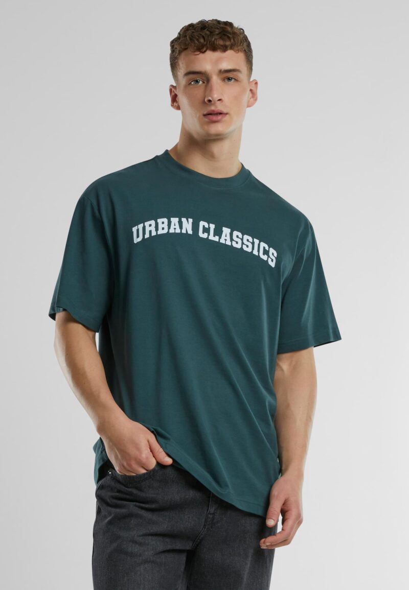 Preţ Urban Classics Tricou  verde închis / alb