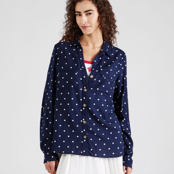 VERO MODA Bluză 'VMBumpy'  bleumarin / alb