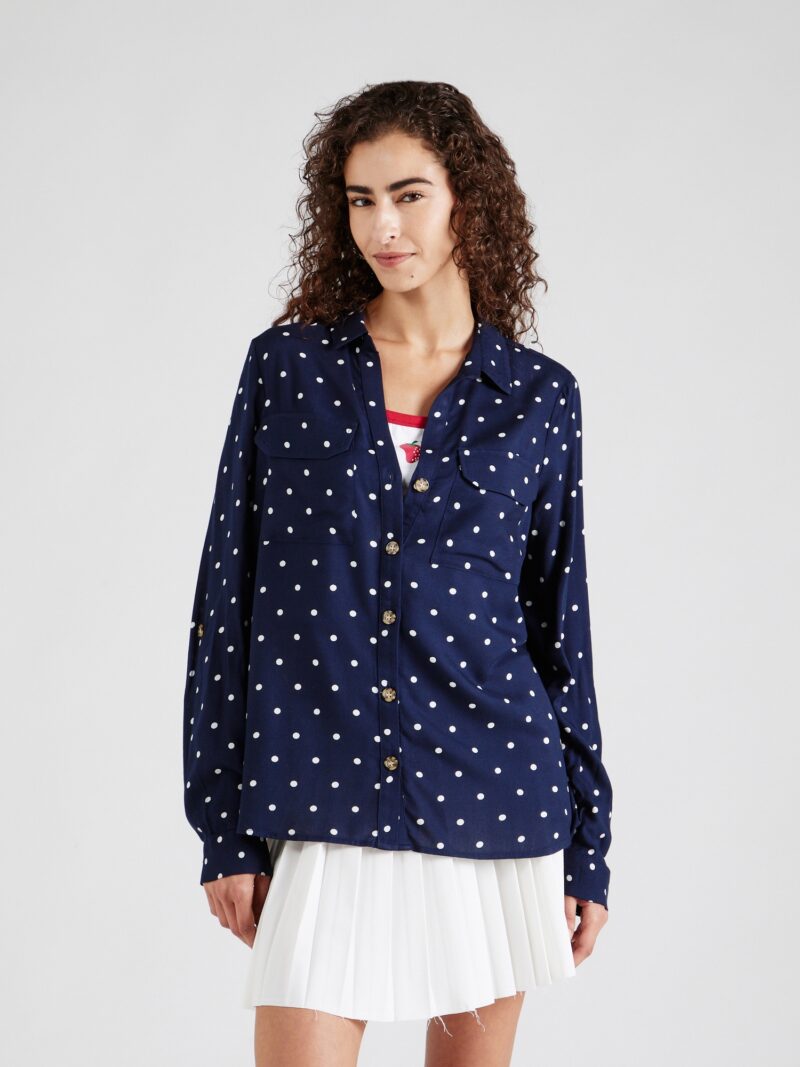 VERO MODA Bluză 'VMBumpy'  bleumarin / alb