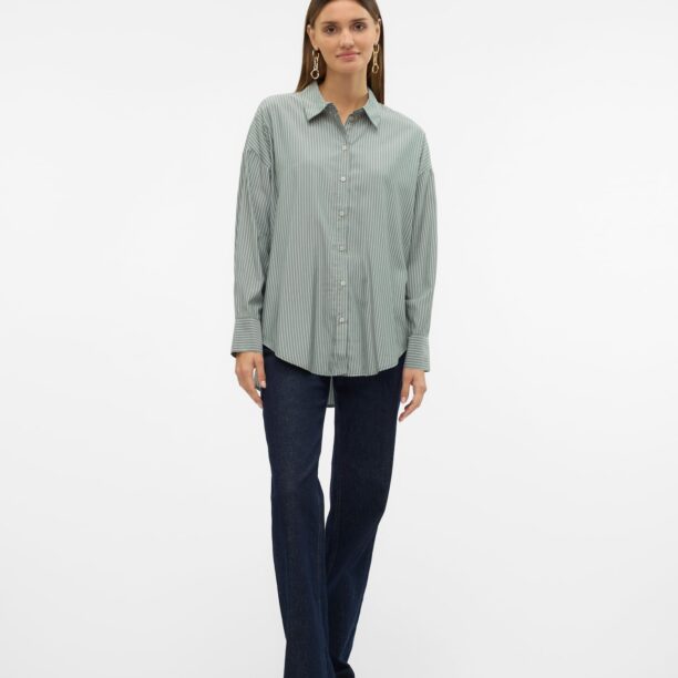 VERO MODA Bluză 'VMNORA'  verde pastel / alb