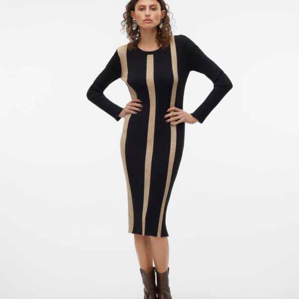 VERO MODA Rochie tricotat 'VMGOLD NEW'  bej amestecat / negru