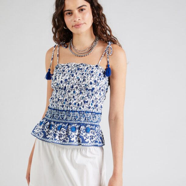 VERO MODA Top 'VMMILAN'  albastru / azur / albastru deschis / alb