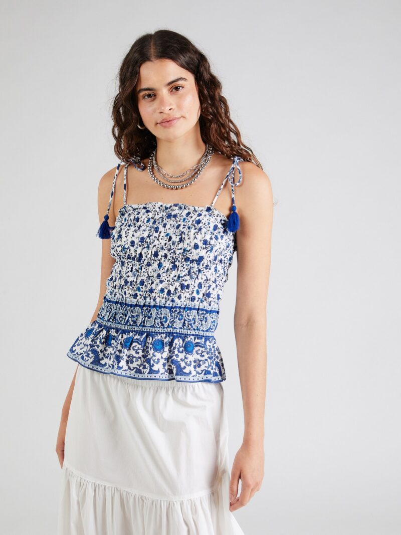 VERO MODA Top 'VMMILAN'  albastru / azur / albastru deschis / alb