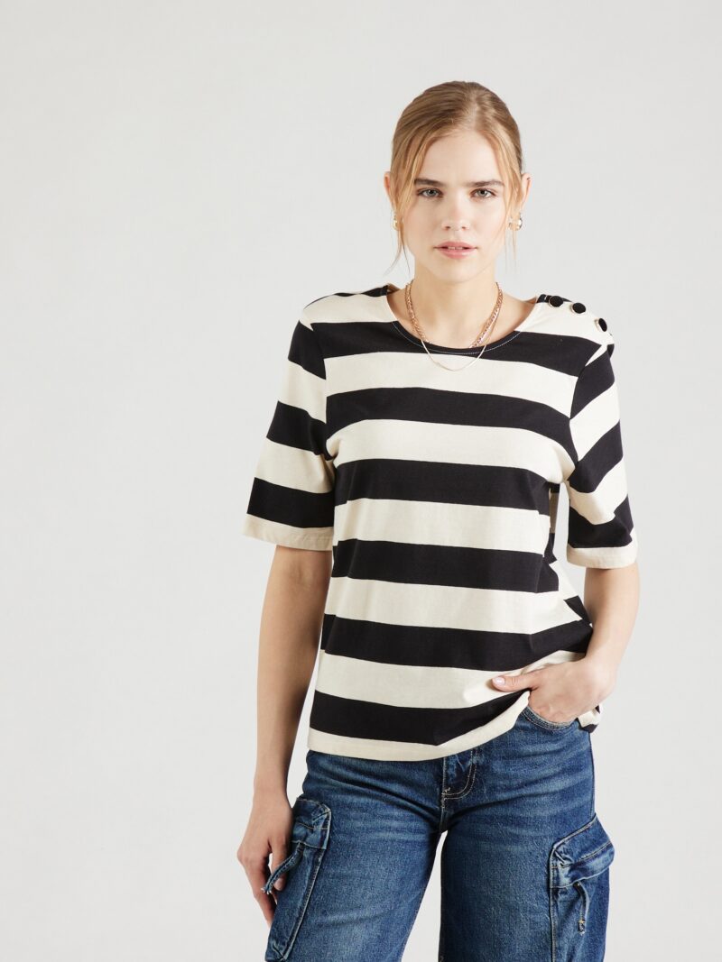 VERO MODA Tricou 'VMMILLA'  negru / alb lână