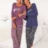 VIVANCE Pijama 'Dreams'  albastru marin / mov zmeură