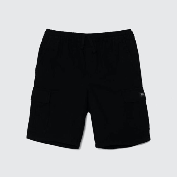 Vans pantaloni scurți din bumbac pentru copii RANGE ELASTIC WAIST CARGO SHORT culoarea negru