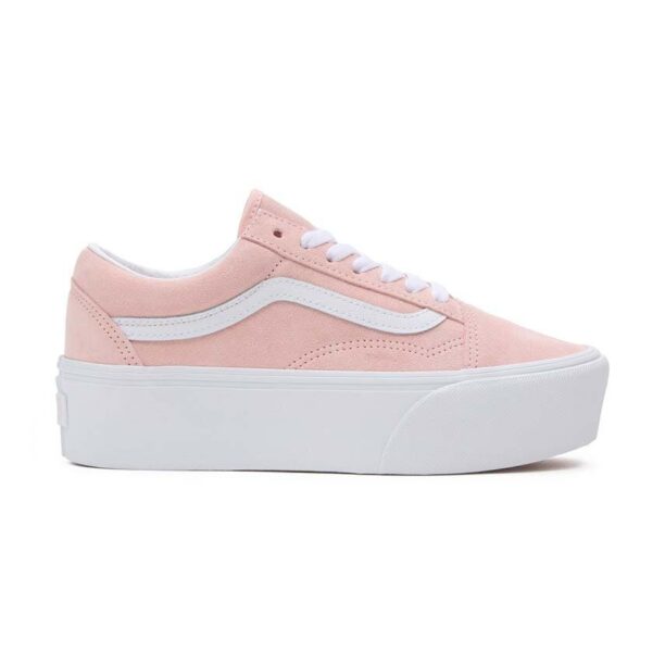 Vans tenisi din piele intoarsa Old Skool Stackform culoarea roz