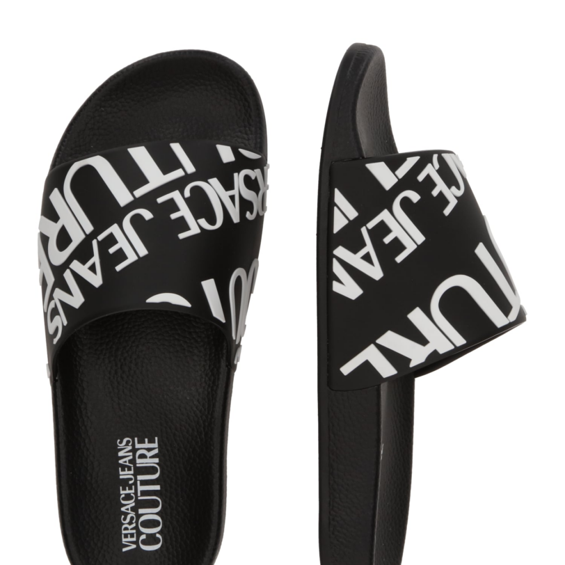 Versace Jeans Couture Saboți 'FONDO SHELLY'  negru / alb