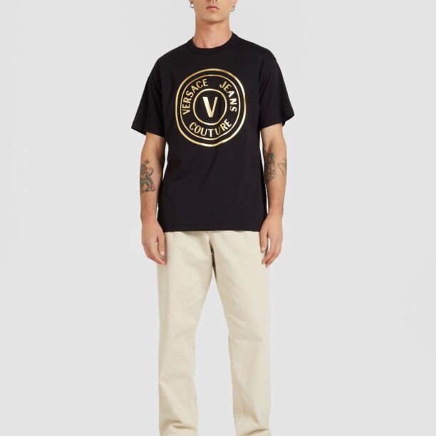 Versace Jeans Couture Tricou  auriu / negru preţ