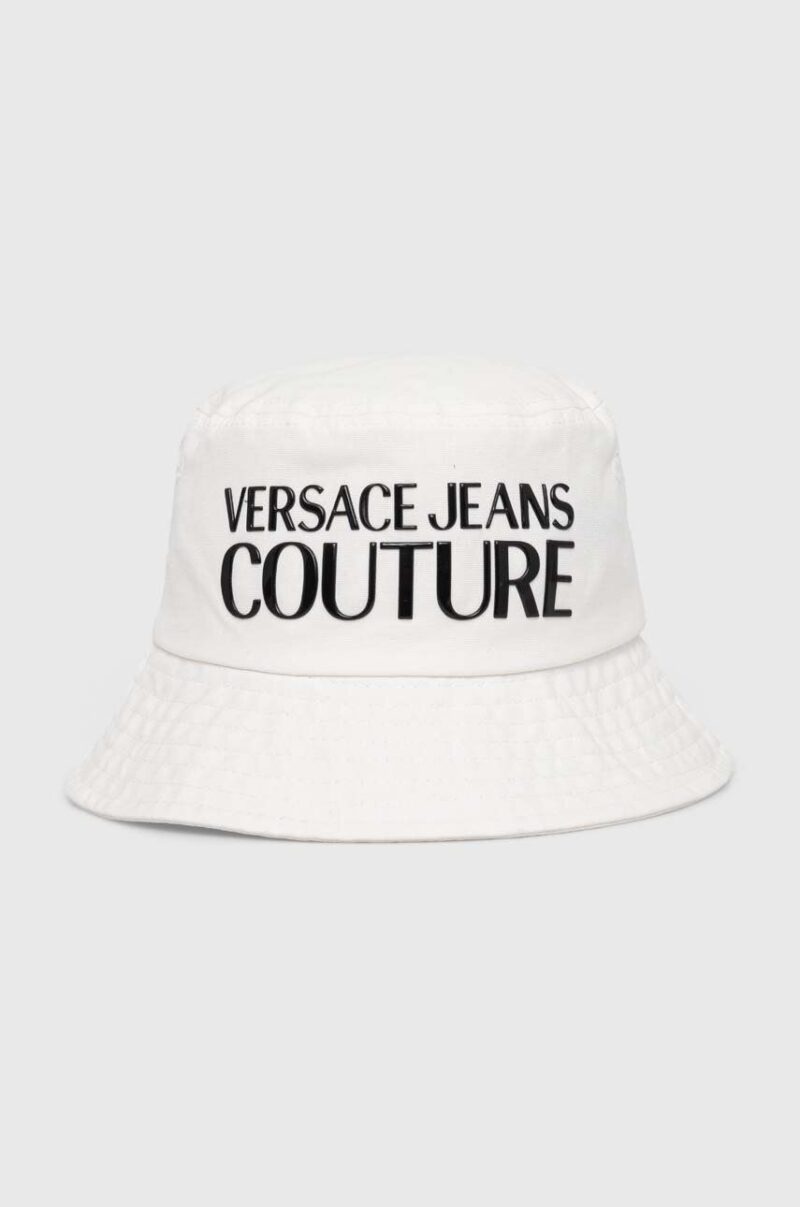 Versace Jeans Couture palarie din bumbac culoarea alb