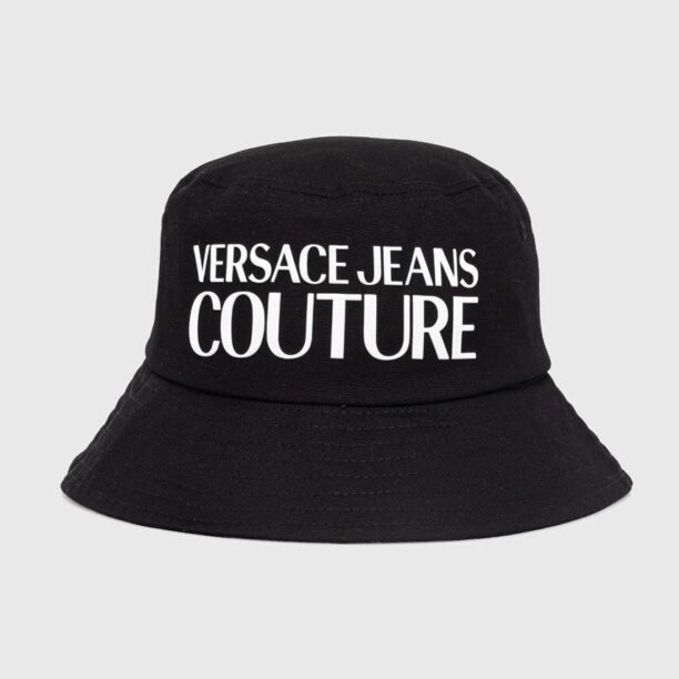 Versace Jeans Couture palarie din bumbac culoarea negru