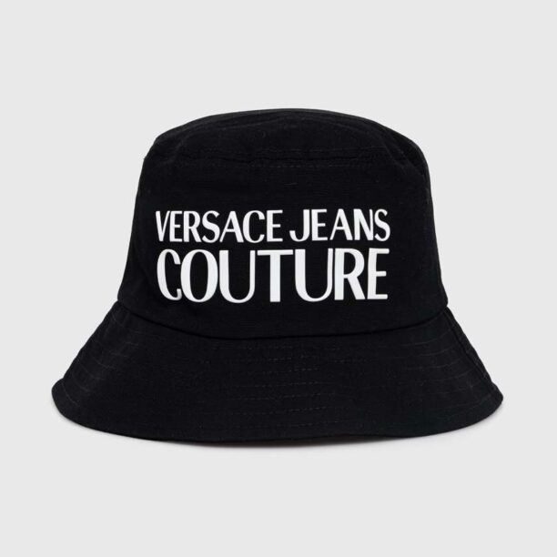 Versace Jeans Couture palarie din bumbac culoarea negru