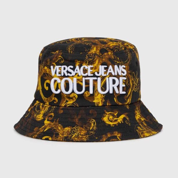 Versace Jeans Couture palarie din bumbac culoarea negru