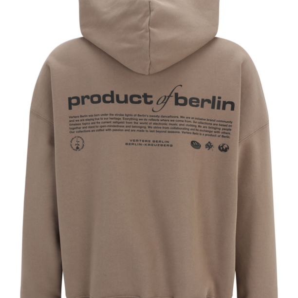 Vertere Berlin Bluză de molton 'PRODUCT OF BERLIN'  gri taupe / gri metalic