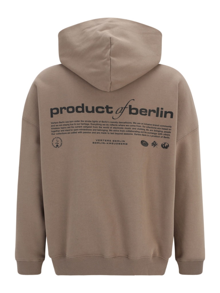 Vertere Berlin Bluză de molton 'PRODUCT OF BERLIN'  gri taupe / gri metalic