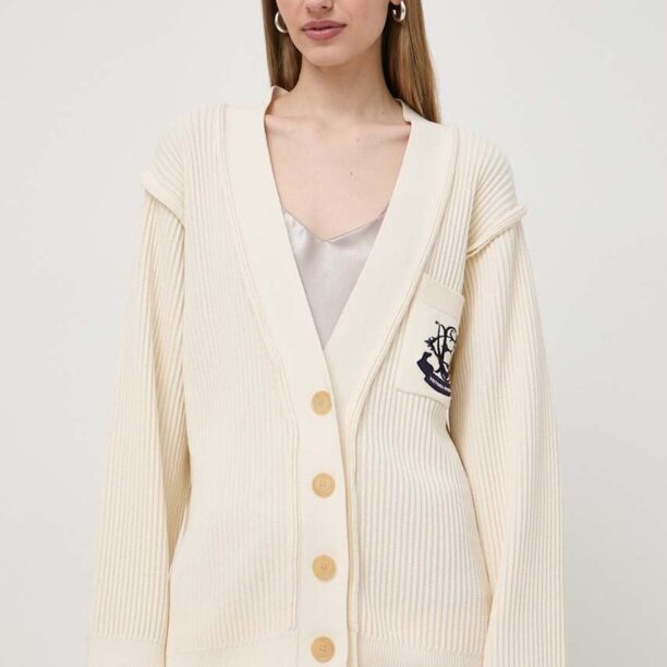 Victoria Beckham cardigan cu amestec de mătase culoarea bej 1224KJU005604A