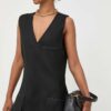 Victoria Beckham rochie din amestec de lana culoarea negru