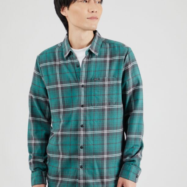 Volcom Cămașă 'CADEN PLAID'  gri închis / verde smarald / alb murdar