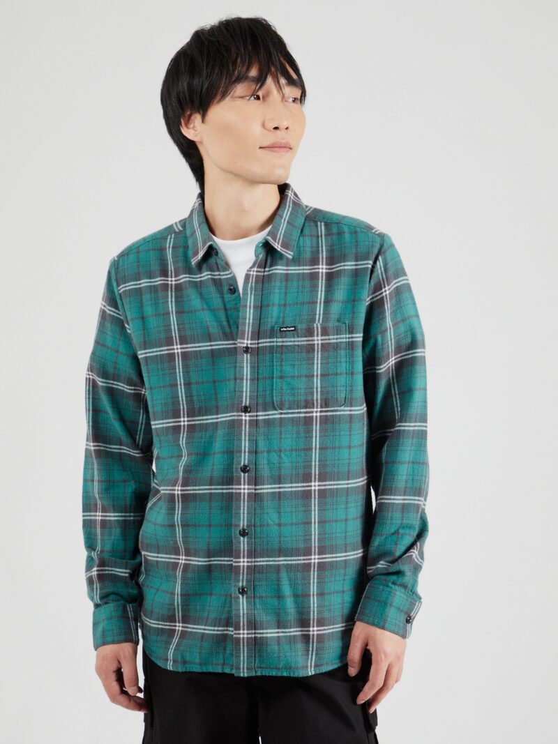 Volcom Cămașă 'CADEN PLAID'  gri închis / verde smarald / alb murdar