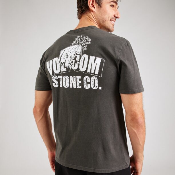 Volcom Tricou 'STONE FORCE CO'  negru amestecat / alb murdar