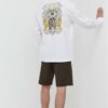 Volcom longsleeve din bumbac culoarea alb