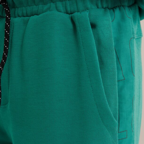 WE Fashion Pantaloni  gri metalic / verde jad / alb