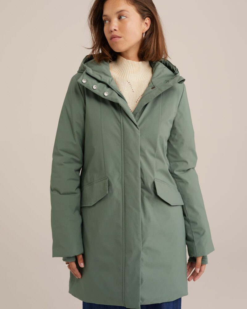 WE Fashion Parka de iarnă  verde / kaki / verde închis