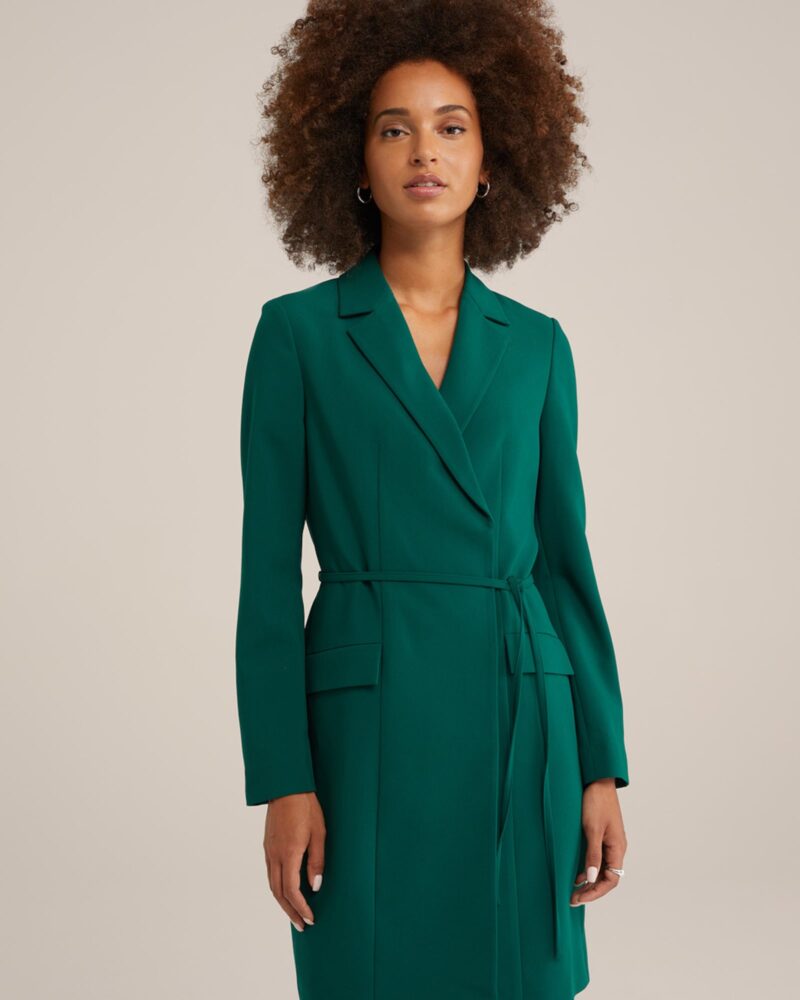 WE Fashion Rochie tip bluză  verde închis