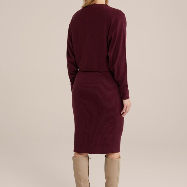 WE Fashion Rochie tricotat  roșu burgundy / roșu vin preţ