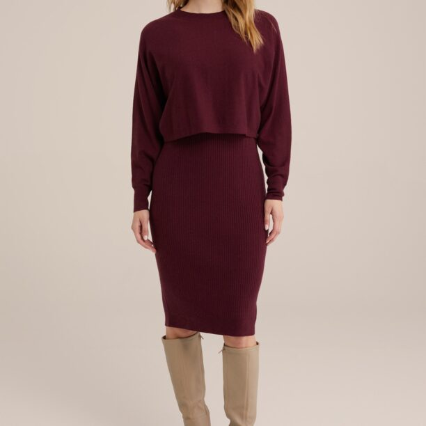 Cumpăra WE Fashion Rochie tricotat  roșu burgundy / roșu vin