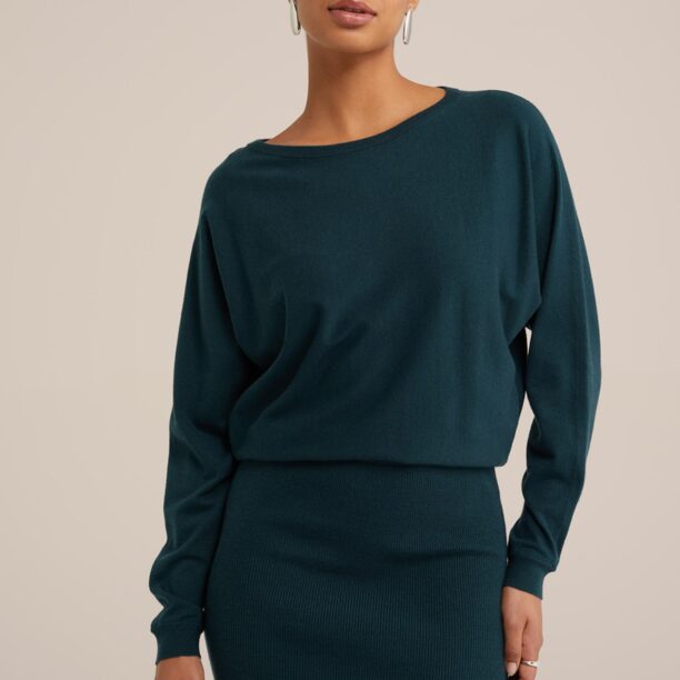 WE Fashion Rochie tricotat  verde / verde pin / verde închis