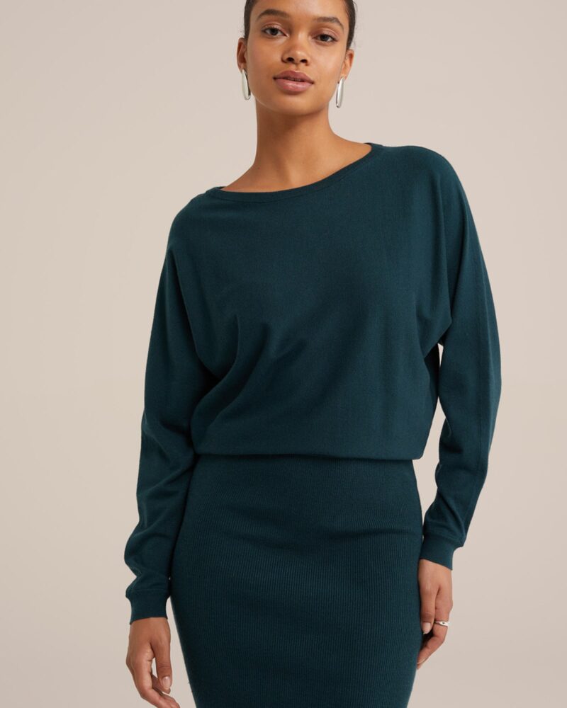 WE Fashion Rochie tricotat  verde / verde pin / verde închis