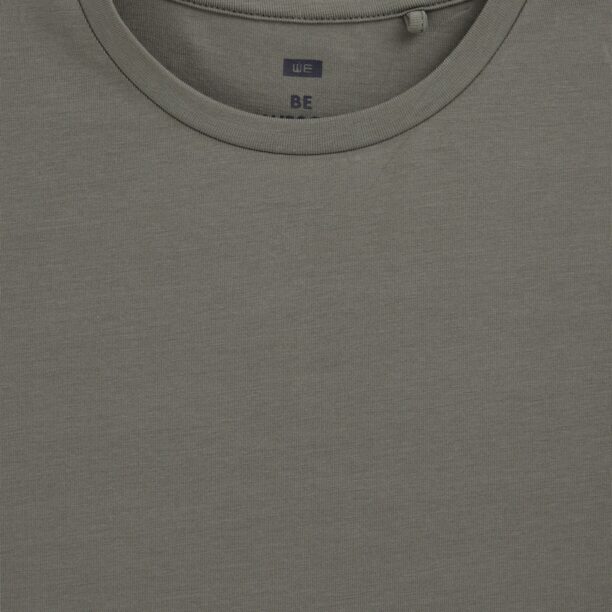 WE Fashion Tricou  albastru noapte / gri taupe / alb