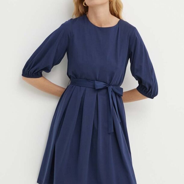 Weekend Max Mara rochie din bumbac culoarea bleumarin