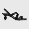 Weekend Max Mara sandale de piele Zigano culoarea negru