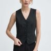 Weekend Max Mara vestă de in culoarea negru