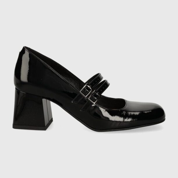 Wojas pantofi de piele culoarea negru