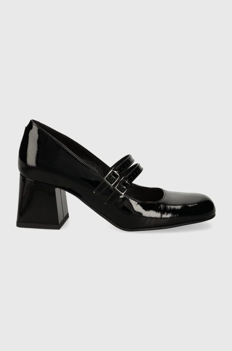 Wojas pantofi de piele culoarea negru