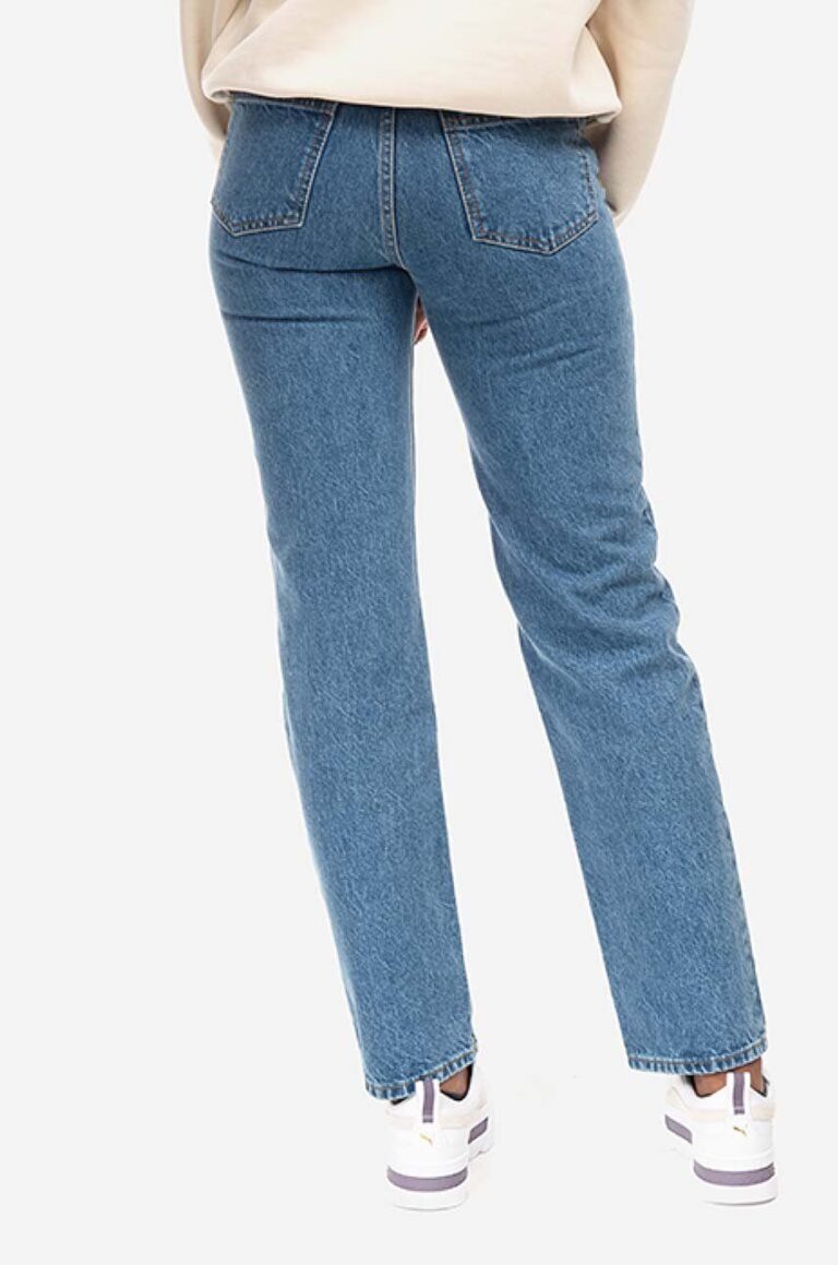 Wood Wood jeans din bumbac Ilo Rigid Denim high waist 12231305.7051-MEDIUMR preţ