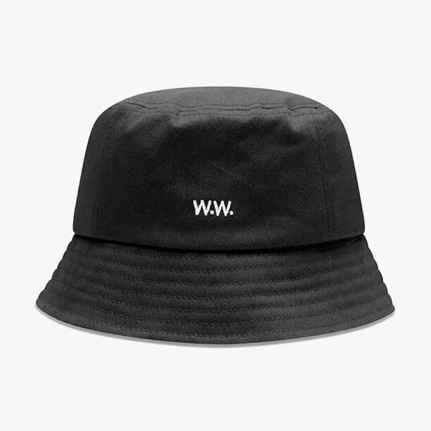 Wood Wood pălărie din bumbac Ossian Bucket Hat 12240817-7083 BLACK culoarea negru